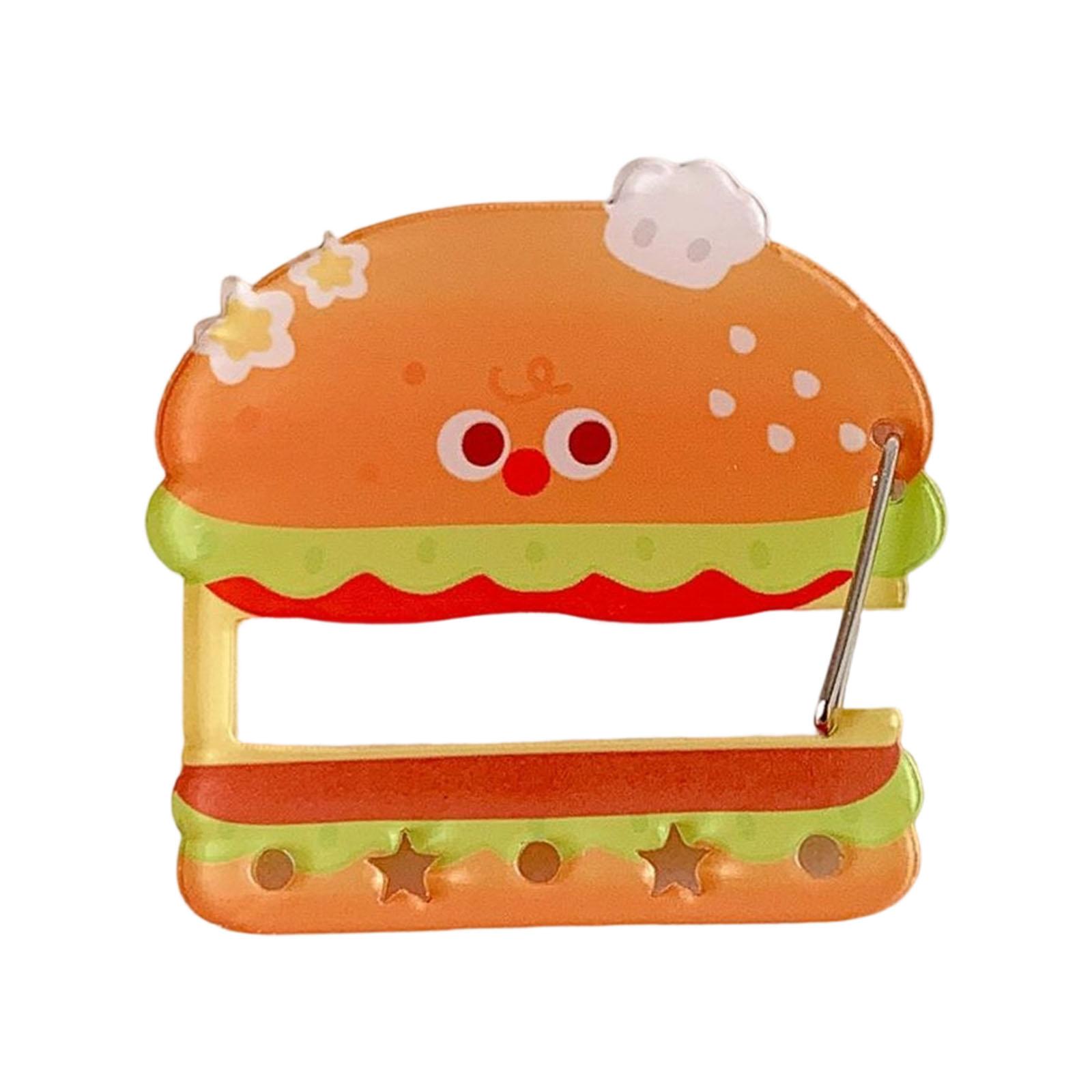 

Creative Cartoon Hamburger Fries Acrylic Carabiner Keychain Fashion Key Holder For Outdoor Backpack Accessories 3