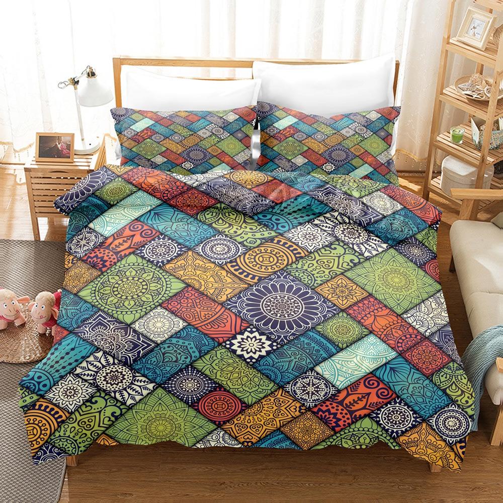 Art Pattern Bedding Sets Comforter Quilt Bed Cover Duvet Cover Pillow Case 2-3 Pieces Sets Kids Adult Size Home Decoration