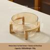 Glass Fruit and Salad Bowl with Bamboo Stand