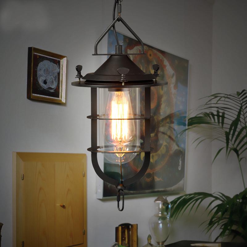 Vintage Industrial Iron Birdcage Pendant Light for Restaurants & Dining