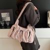 Korean Style Pleated Nylon Crossbody Tote - Versatile Large Capacity Shoulder Bag for Simple Commutes