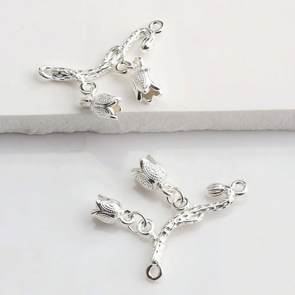 Connettore per Gioielli a Doppia Mughetto Placcato Oro 14K per Braccialetti e Collane Fai da Te