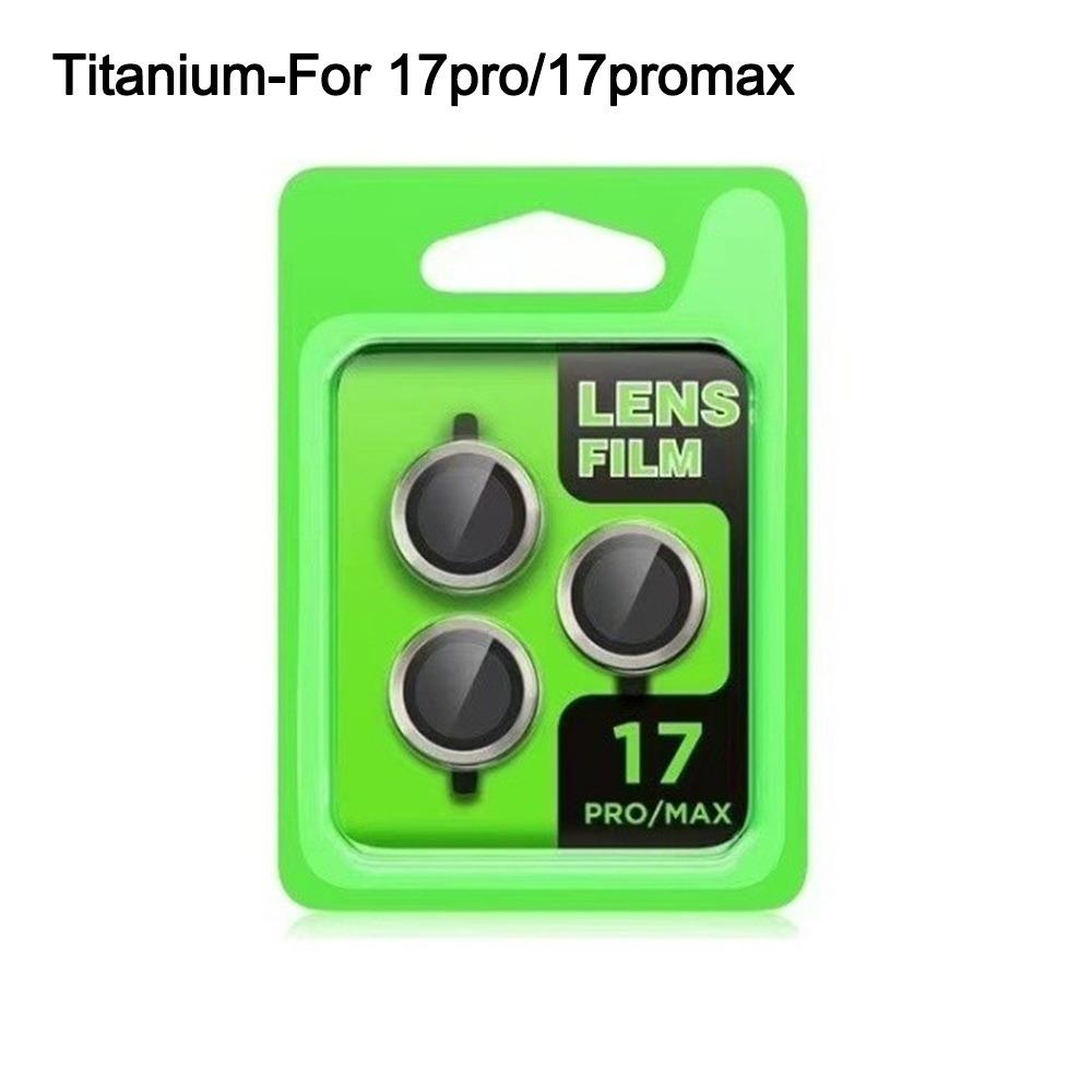 Metal Tempered Glass Lens Protector Full Cover Snap-On Camera Lens Cover 3D Anti-Scratch for iPhone 17Pro/17 Pro Max