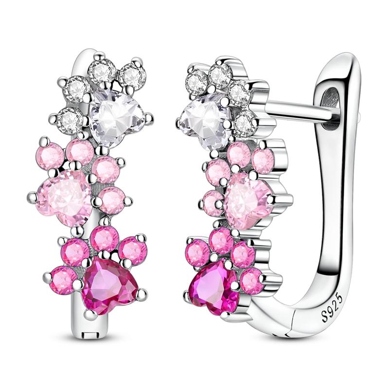 Copper Cz Zircon Earrings Butterfly Claw Hoop Earrings For Women Engagement Wedding Birthday Gift Party Jewelry