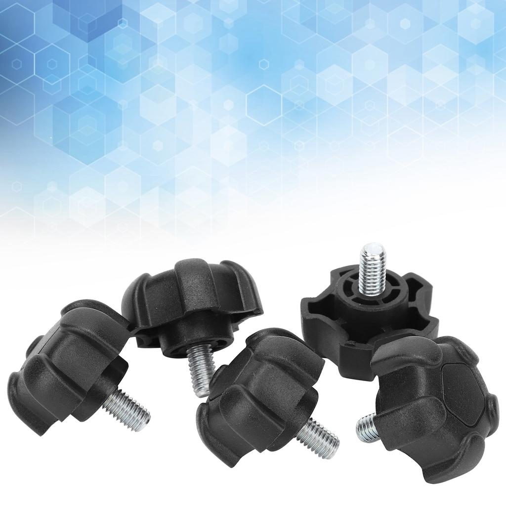 5Pcs Adjustable Knob Bolt Plastic Five Star Head Hand Twisted Screw Locking Handle M6 10mm