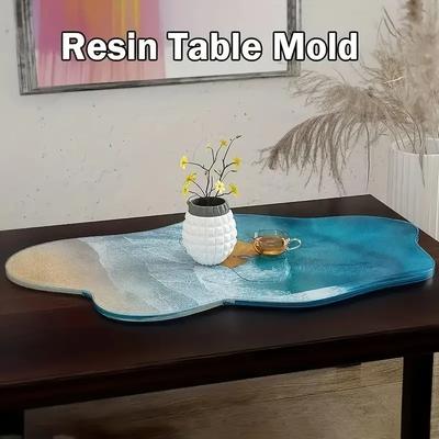 Große 61cm Unregelmäßige Schale Epoxidharz Silikonform Wellentisch Flusstisch Silikonform DIY Ozean Kristall Harz Gießform