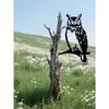Antique Metal Owl Garden Sculpture, Rustic Handcrafted Outdoor Statue for Patio Yard Farmhouse Decor