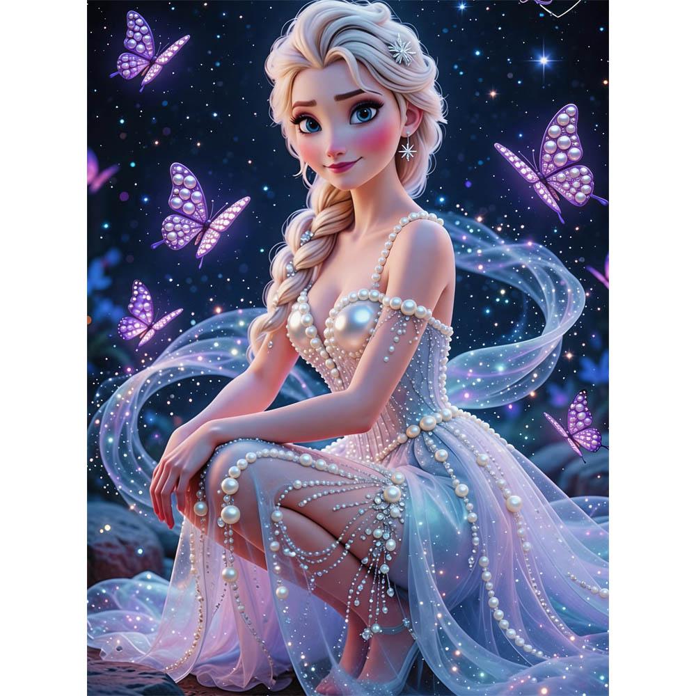 

Disney Frozen Princess Pearl Canvas Wall Decorations 5D Set Pearl Puzzle Cartoon Pearl Embroidered Animal Home Decor Handmade Gift 35x45cm