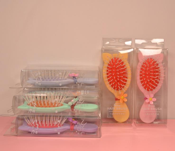 

Portable Mini Cushion Brush with Mirror - Foldable Massage Comb for Girls