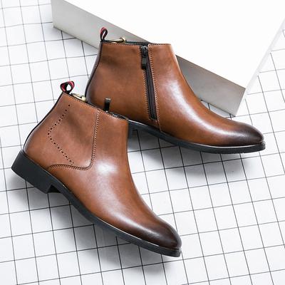 Winterlaarzen Heren Zwart Klassiek rits Chelsea Boots Enkellaarsjes Puntige neus Lage hak Dikke zool Zakelijke laarzen Maat 37-45 nieuw