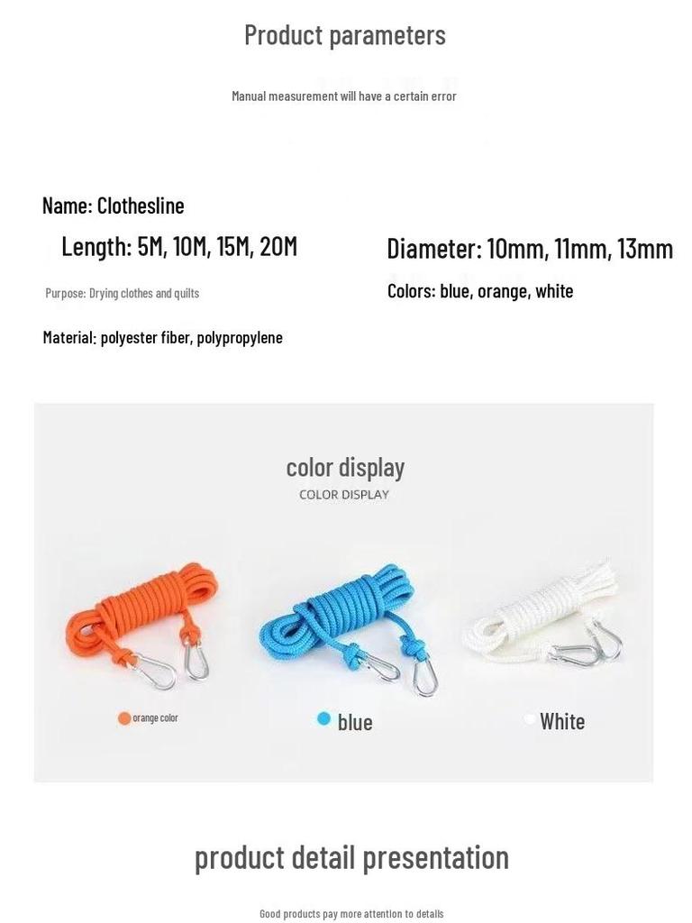 Multifunctional Non-Slip Outdoor Clothesline for Drying Clothes and Quilts