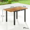 Patio Dining Table Expandable Outdoor Dining Table Acacia Wood Top 80-120 Cm Natural and Black