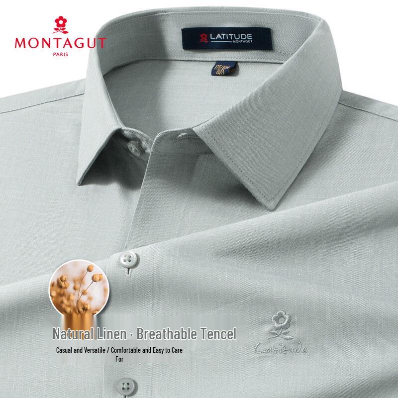 MONTAGUT Natural Linen & Tencel 2025 Autumn Long Sleeve Shirt JG 42