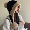 Keep Warm Knitted Beanie Cap Big Head Circumference Woolen Pullover Hat  Female/Girls