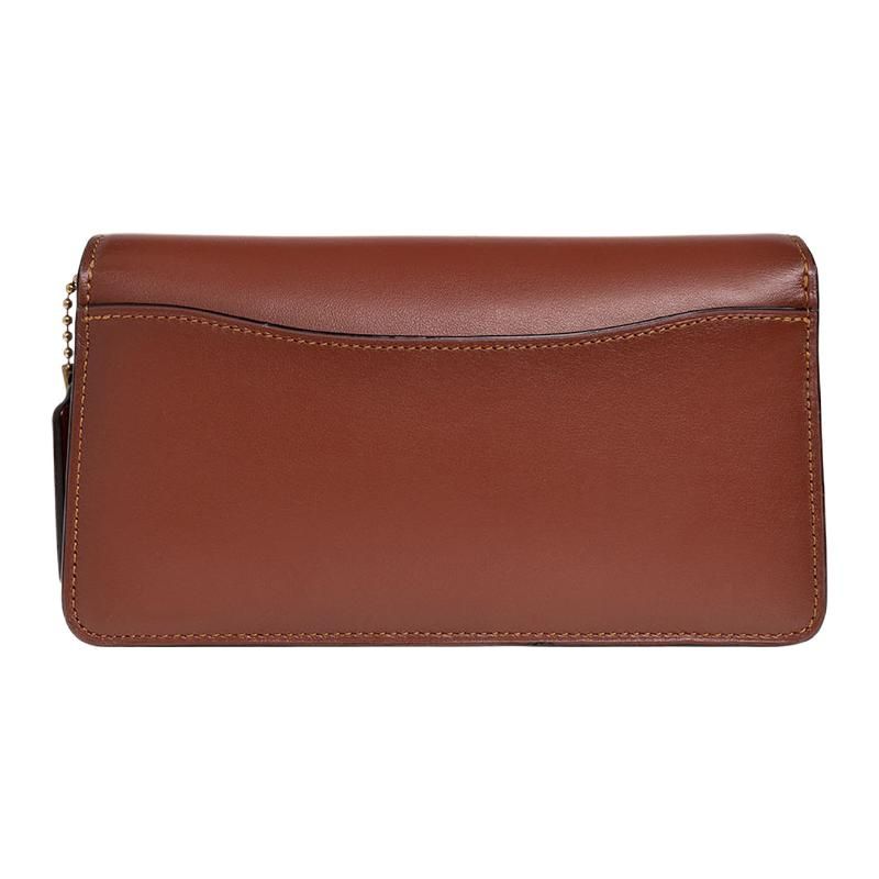 Coach Tabby 20 Classic Monogram Print Metal C Logo Chain Shoulder Bag With Snap Closure Women Shoulder Bag Brown Rust CE774-B4NQ4