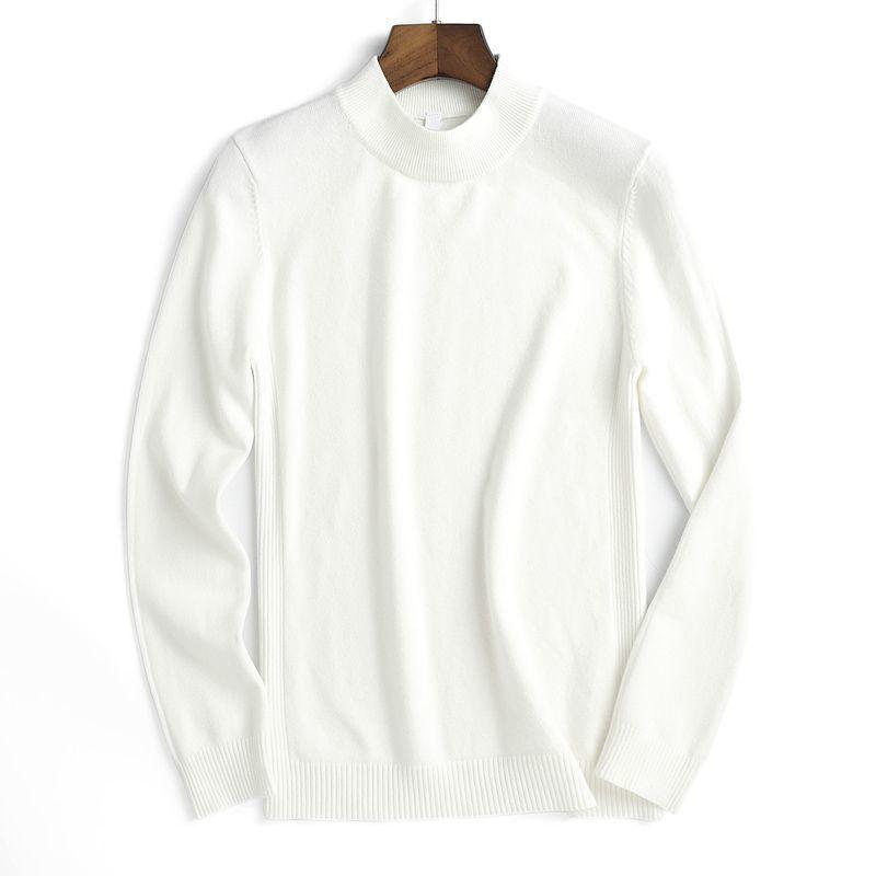 Autumn and Winter High Quality Men's Sweater Sweater Men's Pullover Half High Collar Soft and Warm Knitted Sweater