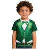 Kids Boys St Patricks Day Shirt 3D Print Round Neck Short Sleeve Pullover Shirt Fake 2-piece Style Top for Festival Party Stage