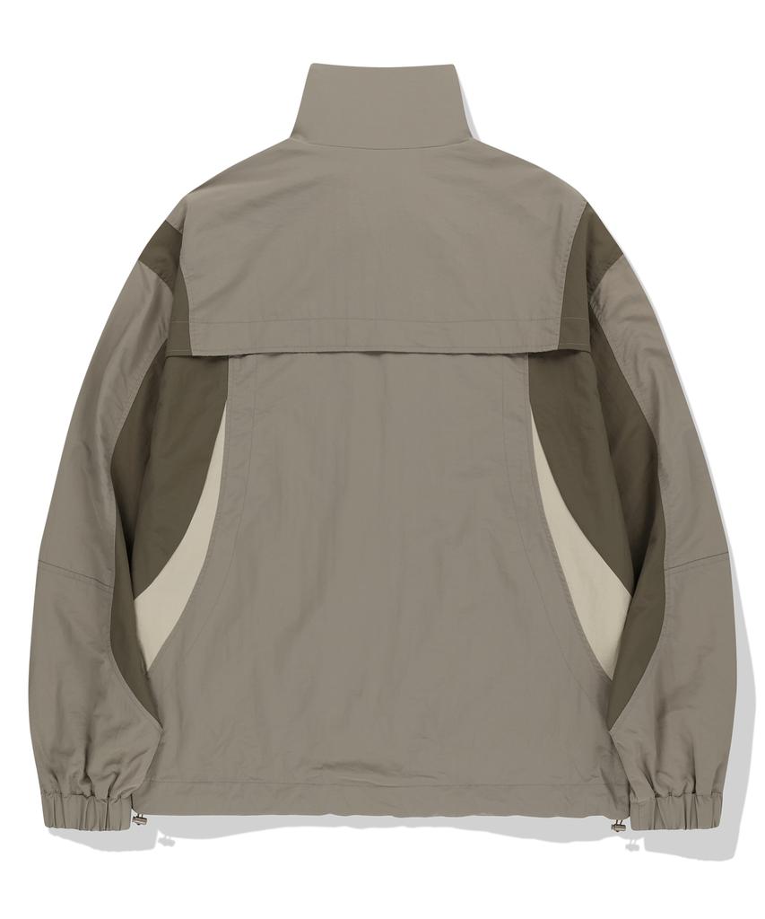 Not4Nerd 444 Logo Color Block Nylon Windbreaker Jacket - Beige