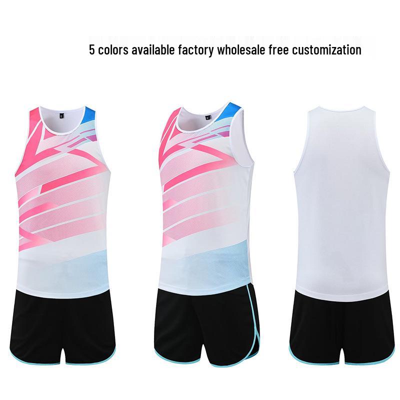 

Speed Competition Uniforms: Unisex Track and Field Clothing Set with Numbers - New Style for Students Women s S червоний