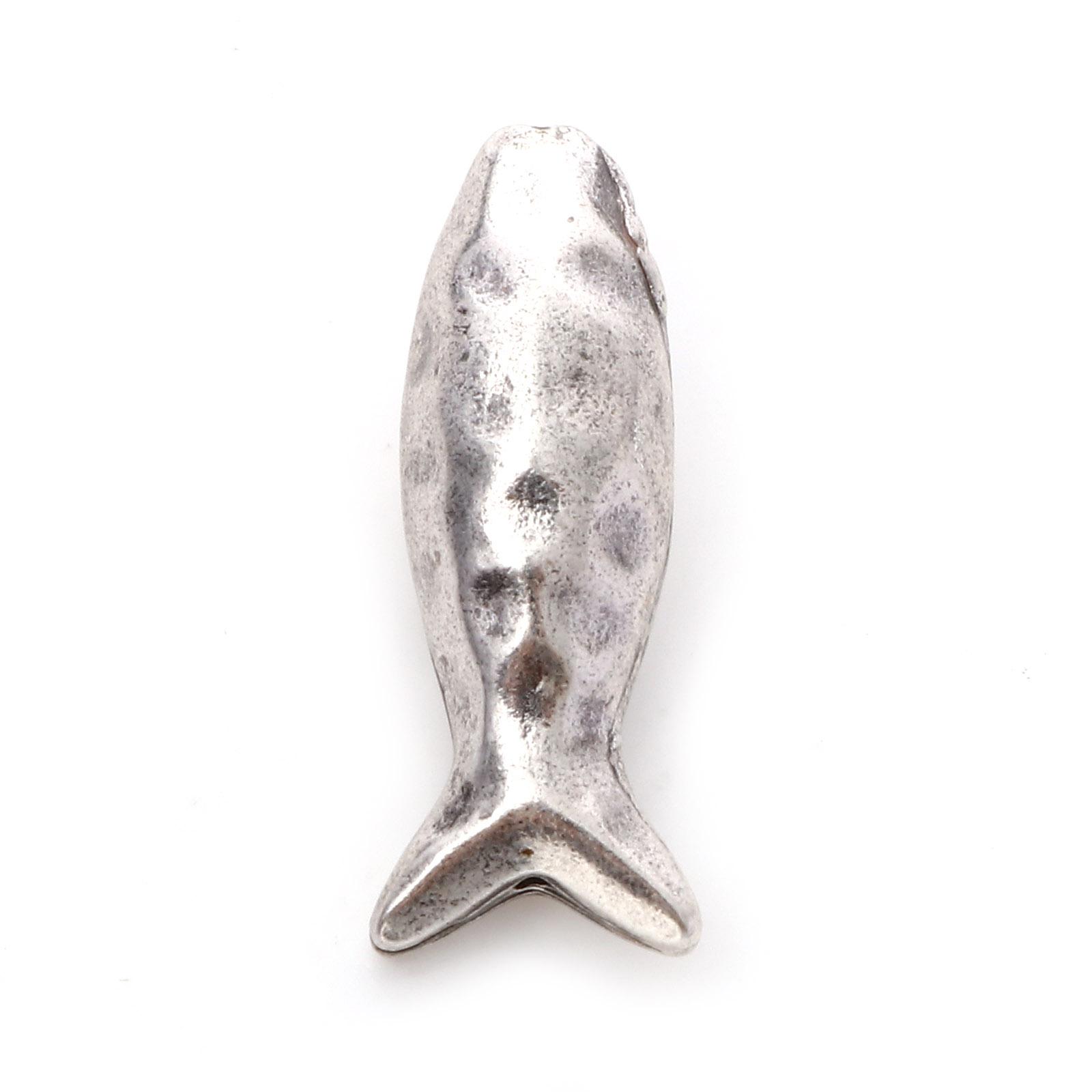 

2PCs Ocean Jewelry Spacer Beads Antique Silver Color Fish Animal Metal Beads For DIY Making Necklace Earrings Jewelry Findings