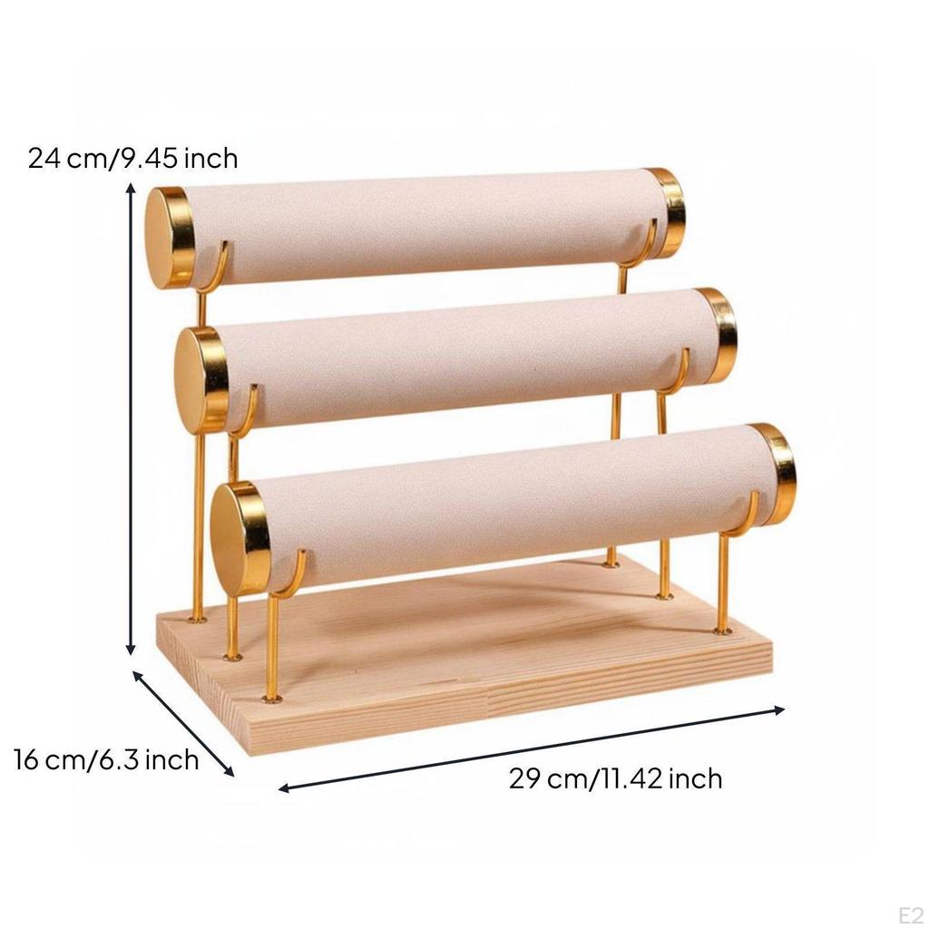 3 Tier Bracelet Holder Minimalist Design Bar Organizer Detachable Rods Bangle Watch