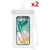 Waterproof Pouch - Pack of 2 - iPhone 16 Pro Max 15 14 13 12 XS X XR 8 Plus - 10m - Semi-Transparent