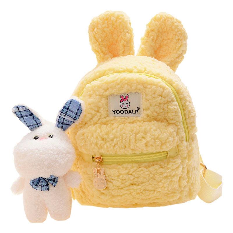 Adorable Plush Rabbit And Bear Backpack For Kids In Soft Waterproof Material