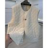 Trendy Diamond Quilted Padded Vest Women Autumn Winter Casual Loose Elegant Velvet Sleeveless Top