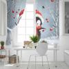 Christmas Lantern Bird Penguin Oil Painting Blackout Curtains For Living Room Bedroom Window Treatment Blinds Drapes