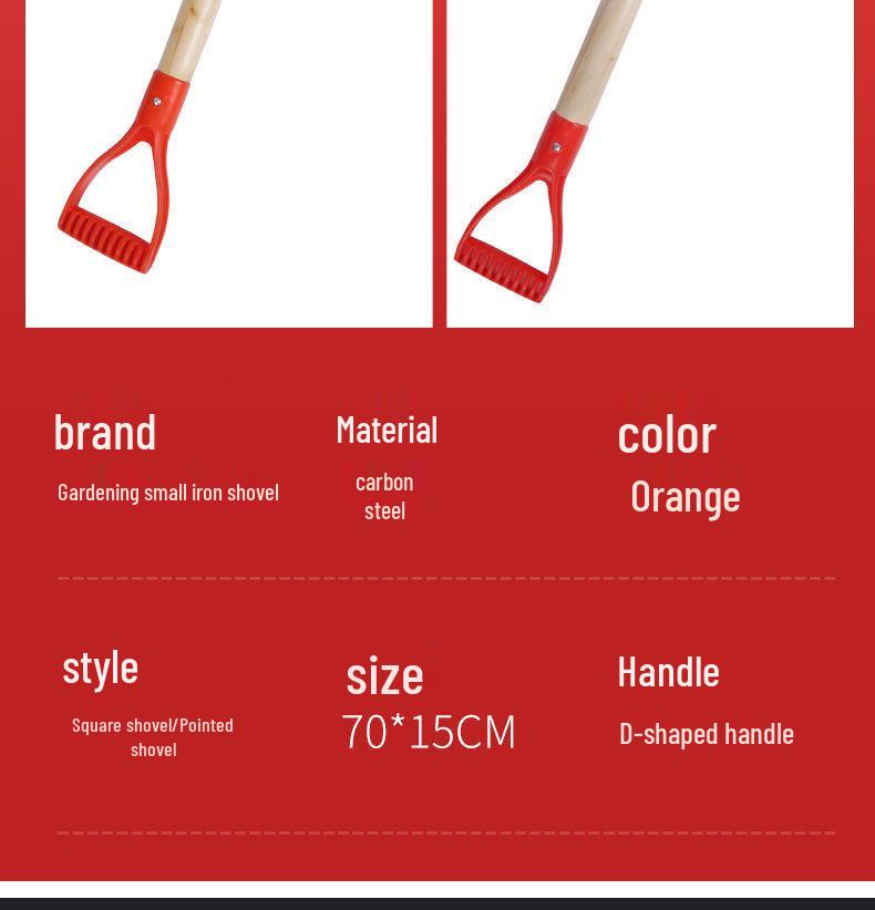 Manganese Steel One-Piece Garden Planting Shovel - Pointed for Vegetables, Flowers, and Children's Use