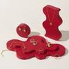 Chinese Red Geometric Photography Props: New Year Theme Still Life Display Stand