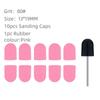 Candy Color Nail Art Sand Cap Nail Polishing Head Sand Ring Electric Nail Drill Machine Accessory Cuticle Dead Skin Removal Manicure Tool with Rubber