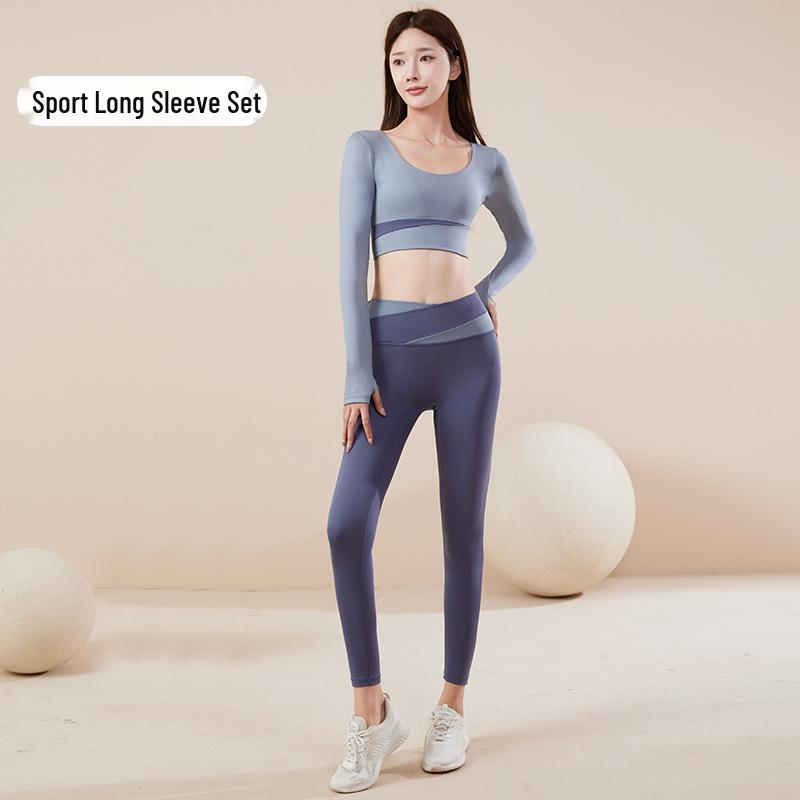 Colorblock Seamless Quick-Dry Yoga Set: Breathable Nude Feel Sportswear for Women