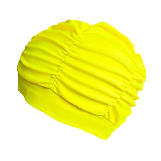 Women Cloth Swimming Cap, Breathable Ruffle Solid Color Swim Pool Cap for Adults, Short Long Thick Hair Ear Protection Bathing Hat