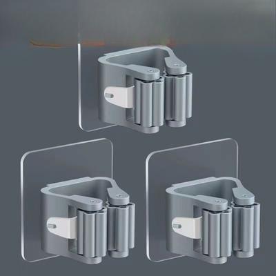 Modern Wall Mounted Mop and Broom Stand with No Drilling Installation