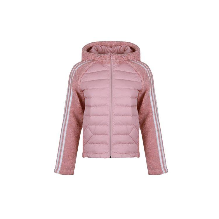 Adidas Down Jackets Women's Pink Hooded Moderate GJ8067