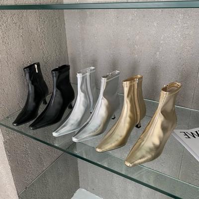 Spring New Pointed Toe Women Ankle Boots Ladies Eelgant Thin Low Heel Chelsea Shoes Soft Leather Short Boots Size 35-41