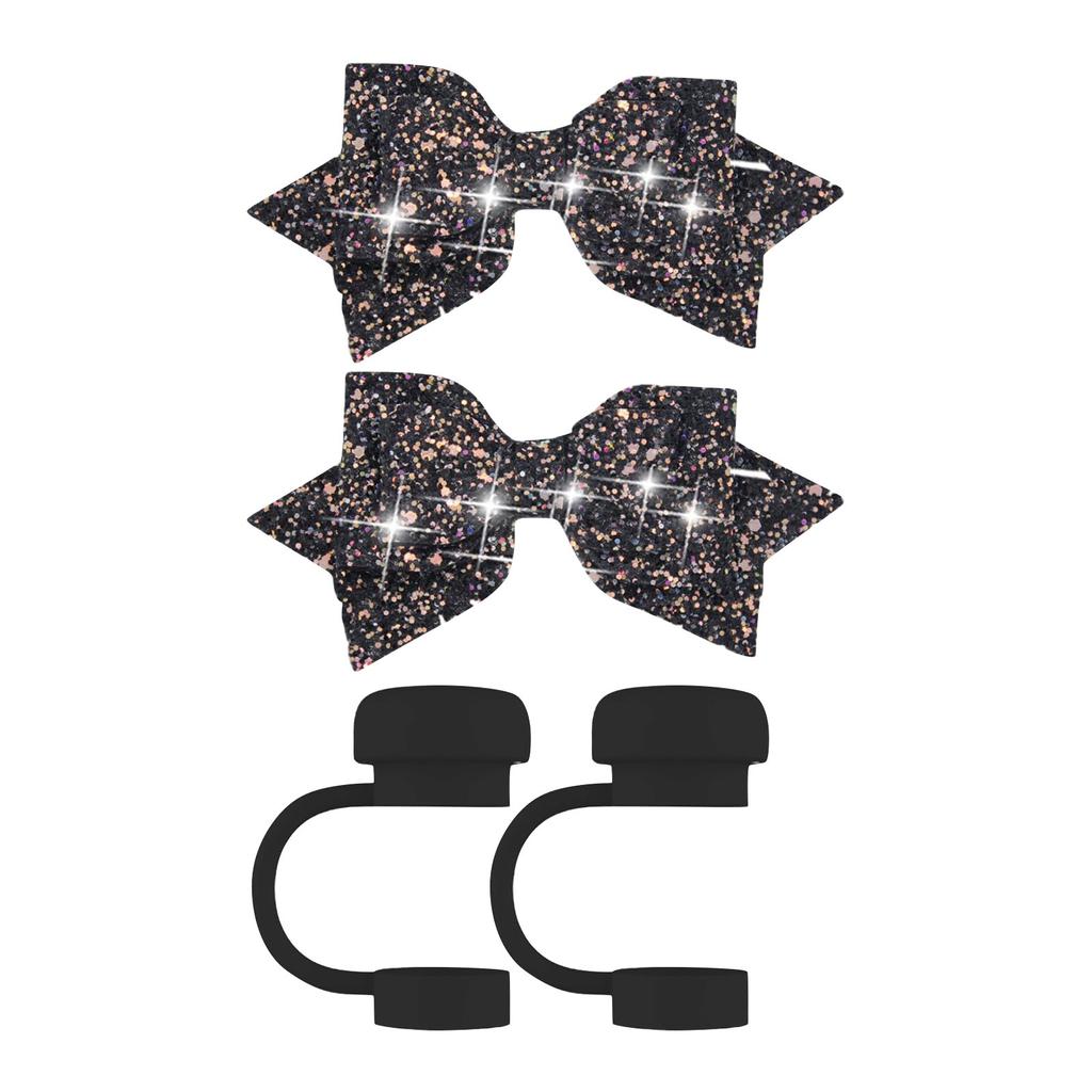 2 ks silikonový obal na brčko na šálek s 2 ks Roztomilé třpytivé brčka na kelímky na kelímek 30 & 40 oz brčko na skleničky