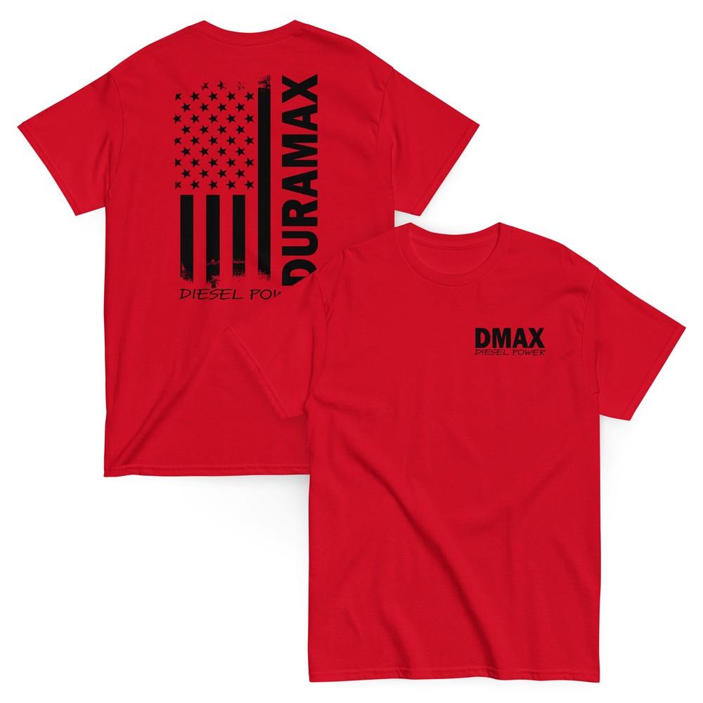 Duramax Shirt With American Flag Design DMax Diesel Power Tee Unisex T-Shirt L