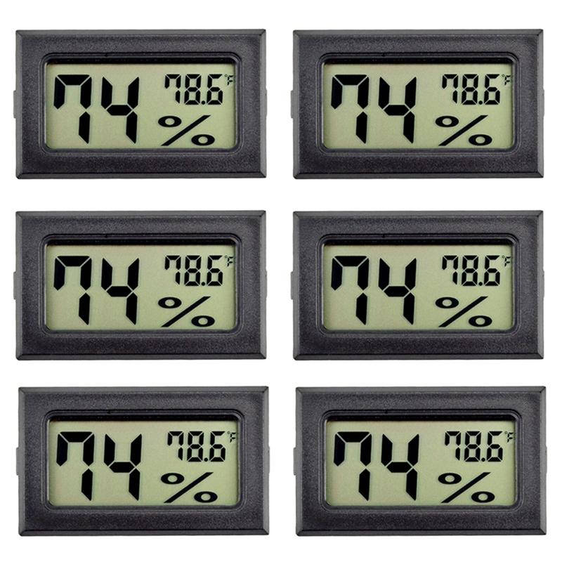 6Piece Indoor Humidity Meter Hygrometer Digital Thermometers  Humidity with (℉) for Greenhouse, Garden