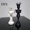 Modern Sculpture 2 Pcs Chess King And Queen Statue, 3D Printed Abstract Pieces Figure, Piece for Living Room, Bookshelf, Office Cabinet Desk Decor