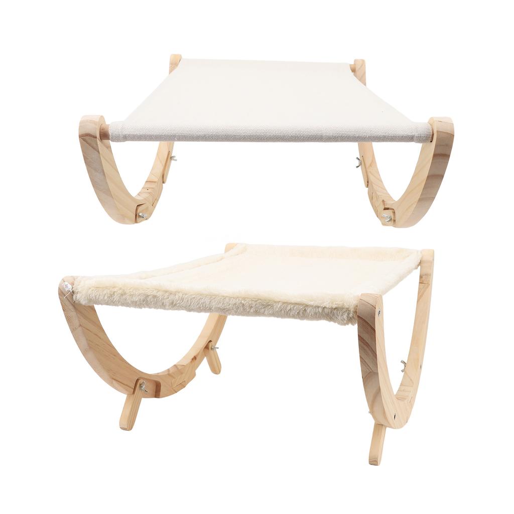 Wooden Cat Hammock Foldable Antislip Easy To Assemble Elevated Pet Hammock Bed Furniture for Indoor