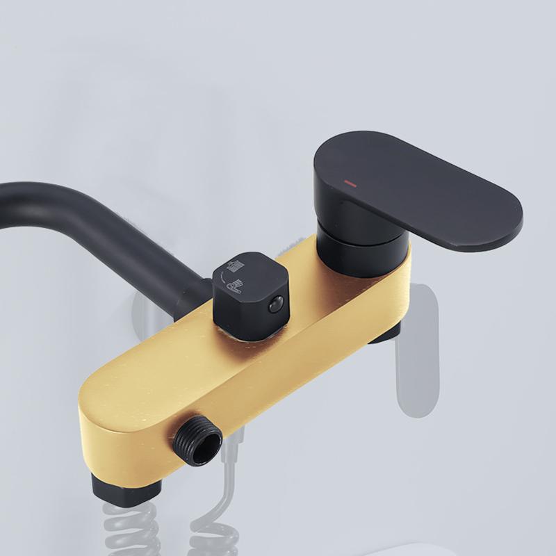 1PC Latão Preto Laca Torneira Da Bacia Na Parede Quente e Fria Água Mop Piscina Torneira Saída Única/Saída Dupla Água Escolha