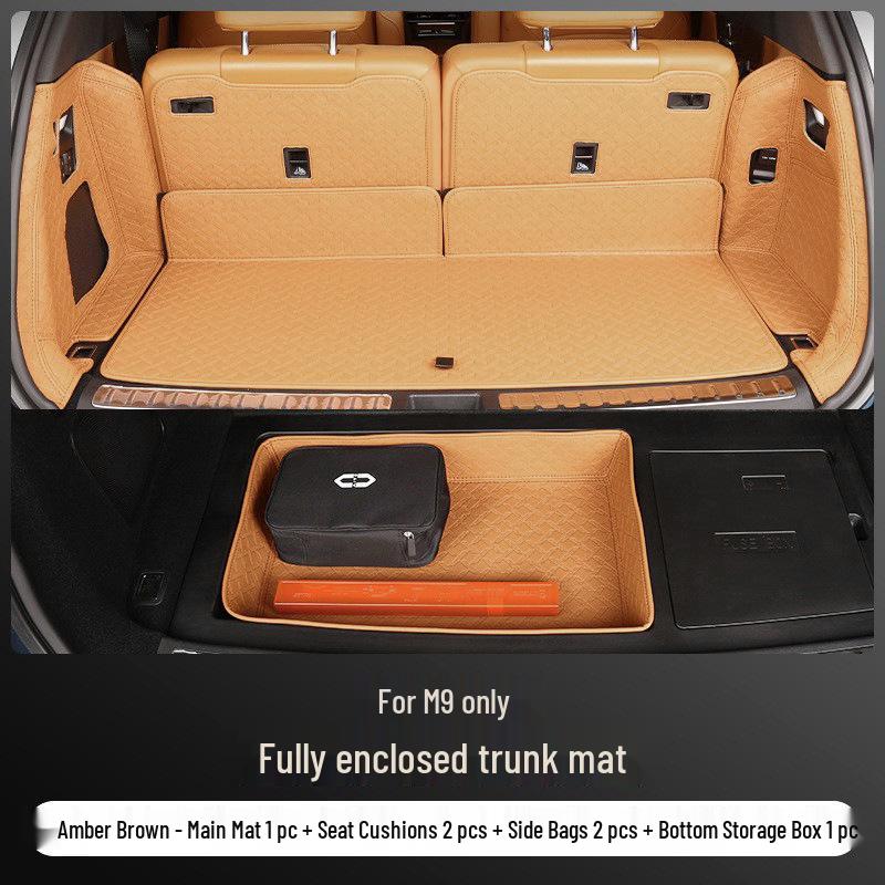 Full Coverage Nappa Leather Trunk and Backrest Mat for 2024/25 AITO M9 Five/Six-Seater