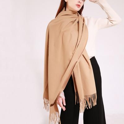Winter Soft Warm Cashmere Shawl Thickened Long Tassel Warm Scarf Fashion Solid Color Women Scarves