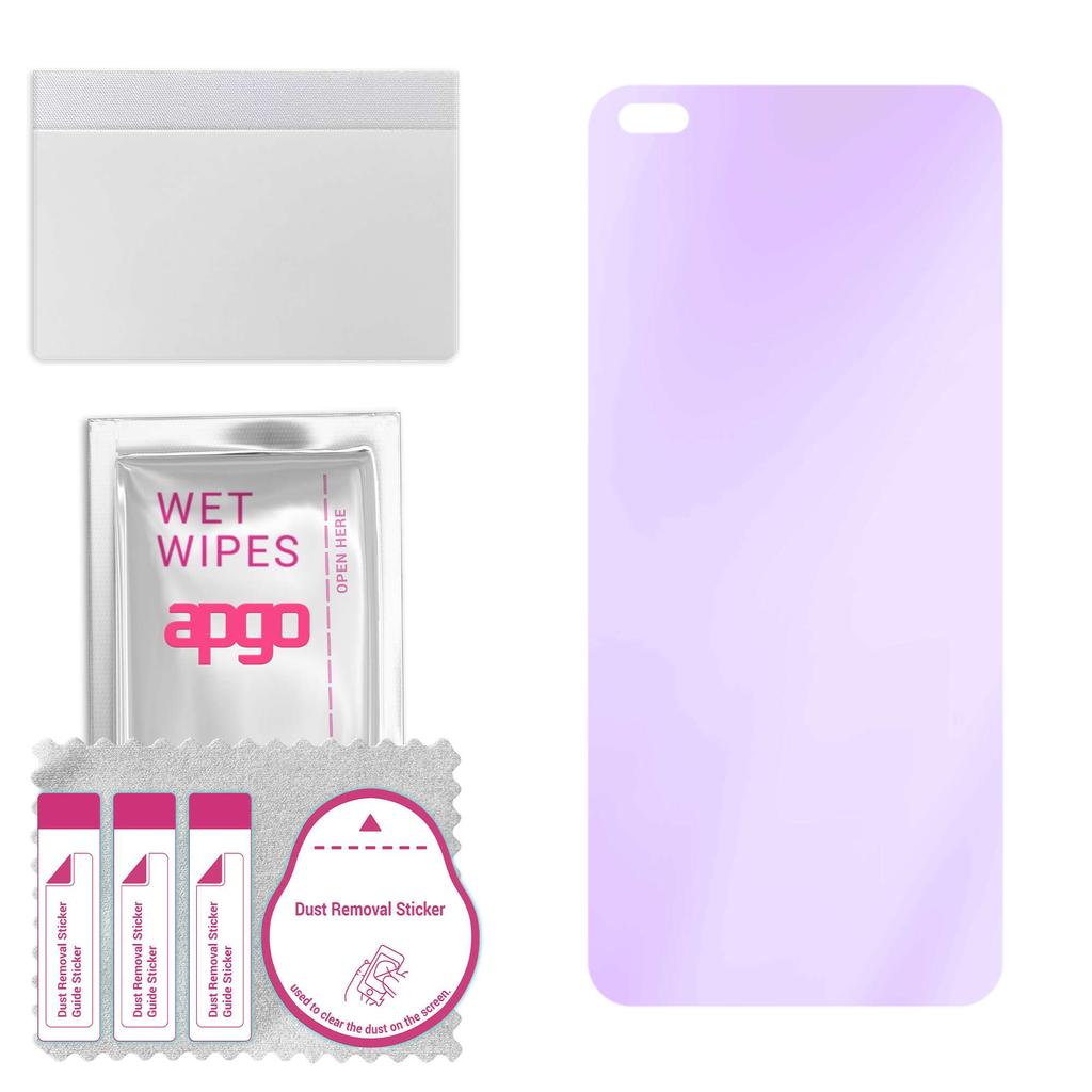 apgo Sticlă protectoare hibridă 9H Anti-Albastru compatibilă cu Oppo A92s, sticlă nano flexibilă, înlocuitor excelent pentru sticla securizată, rezistentă la zgârieturi, ful
