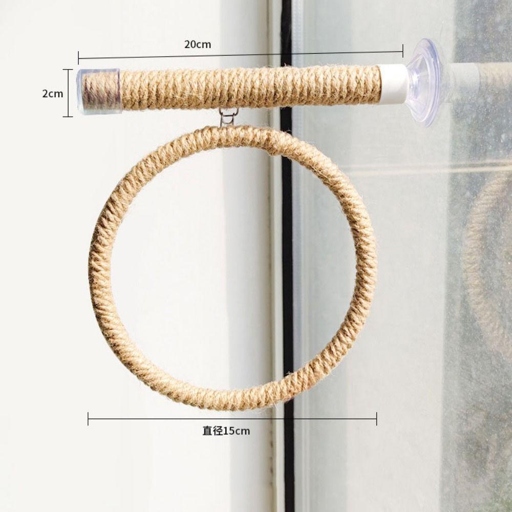 Suction Cup Bird Swing Set Linen Rope Comfortable Grip Hanging Bird Standing Perch Non-slip Easy To Install