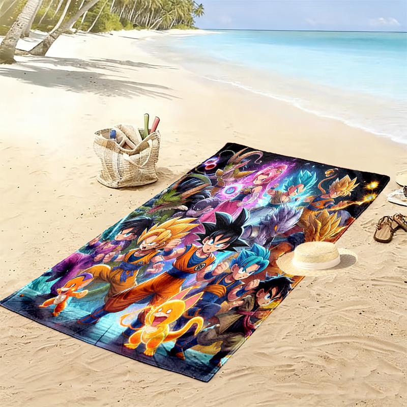 Dragon Ball Super Print Beach Towel, Large Soft Quick Dry Towel for Beach Camping Swimming