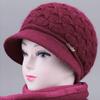 Hats Women's Fashion Versatile Mom Hat Wool Hat Ear Protection Hat Winter Plush Warm Peaked Cap Knitted Hat