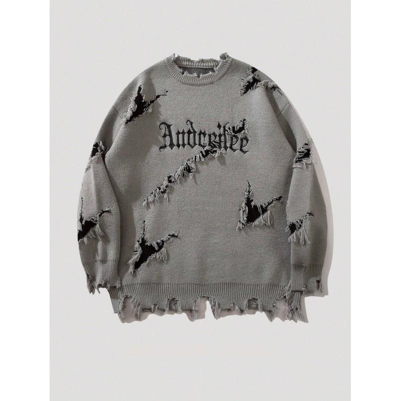 Oversized Streetwear Knit Sweater With 3D
